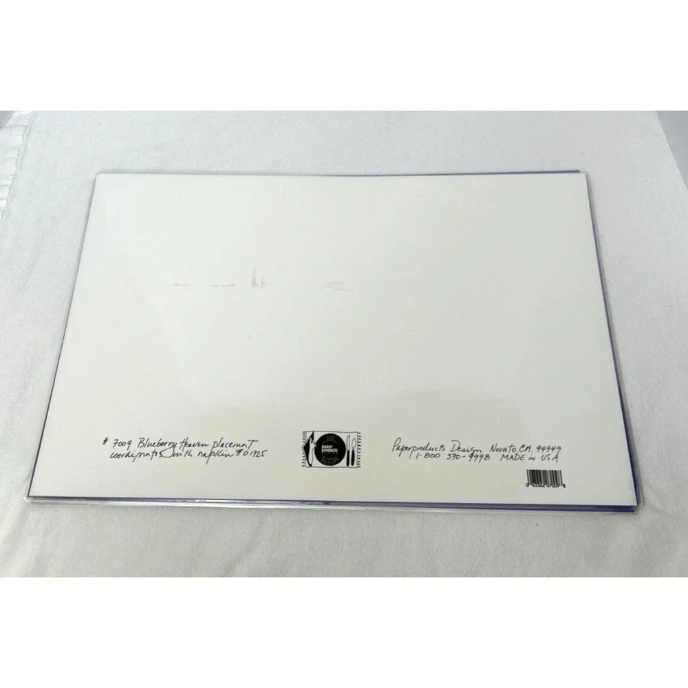 Paperproducts Design Placemats Set of 8 Blueberry Heaven Laminated Made in USA